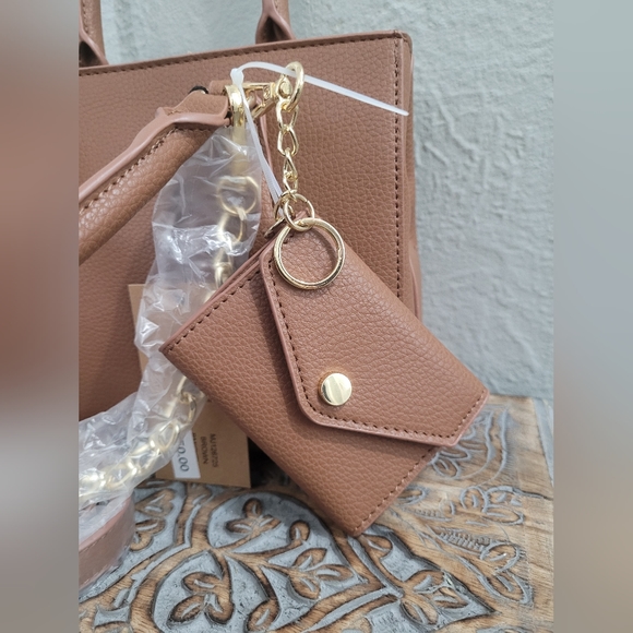 ⚡️Sale Steve Madden Gorgeous Brown Crossbody Satchel with Wallet Keychain - Picture 9 of 13